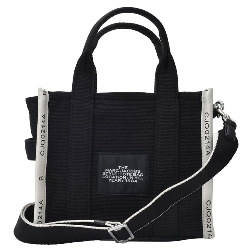 The Small Tote Bag in Black Canvas - Picture 3 of 4